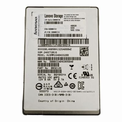 00MM720 Lenovo 400GB Multi-Level Cell SAS 12Gb/s Hot-Swappable 2.5-Inch Solid State Drive