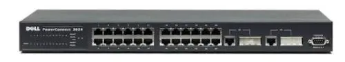 02W513 Dell PowerConnect 3024 24 x Ports 10/100Base-TX + 2 x Ports 10/100Base-T Layer 3 Managed 1U Rack-Mountable Fast Ethernet Network Switch