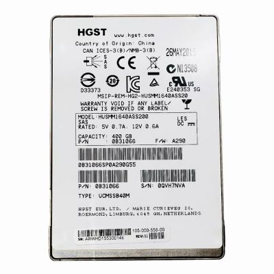 0B31066 HGST Ultrastar SSD1600MM Series 400GB Multi-Level Cell SAS 12Gb/s Mainstream Endurance (Crypto Sanitize) 2.5-inch Solid State Drive