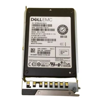 0GW8T1 Dell 800GB Triple-Level Cell SAS 12Gb/s 2.5-inch Solid State Drive with Tray for 14 PowerEdge Server