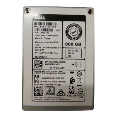 0JDX4K Dell 800GB Multi-Level Cell SAS 12Gb/s 2.5-Inch Solid State Drive