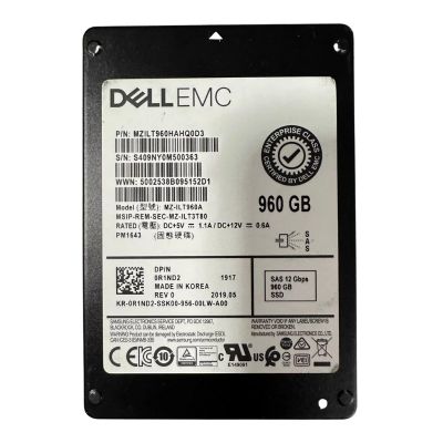 0R1ND2 Dell 960GB Triple-Level Cell SAS 12Gb/s Hot-Pluggable Read Intensive (512e) 2.5-Inch Solid State Drive with Tray for PowerEdge Servers