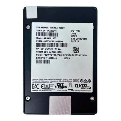 118000743 EMC 15.36TB NVMe 8GB Cache U.2 2.5-Inch Internal Solid State Drive