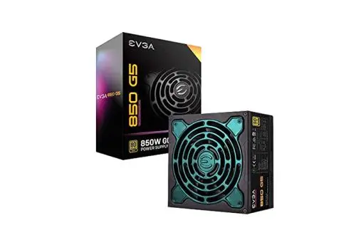 220-G5-0850-X1 EVGA SuperNOVA 850 G5 850-Watts 100-240V AC 12-5A 50-60Hz 80-Plus Gold Fully Modular Eco Mode 24-Pin ATX Power Supply