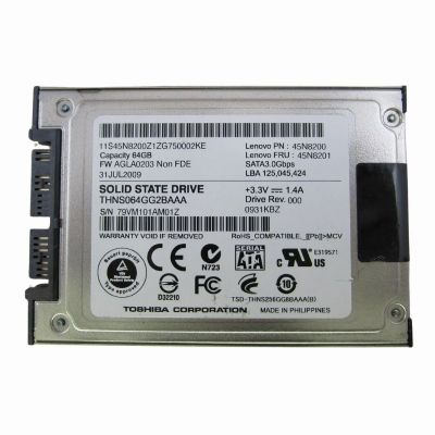 45N8200 Lenovo 64GB Multi-Level Cell SATA 3Gb/s 1.8-Inch Solid State Drive