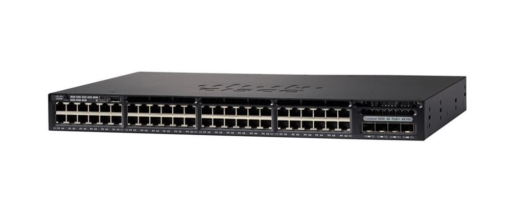 WS-C3650-48PQ-S Cisco Catalyst 3650 Series 3650-48PQ 48 x RJ-45 Ports PoE+ 10/100/1000Base-T + 4 x SFP Uplinks Ports Layer 3 Managed Rack-mountable Gigabit Ethernet Network Switch