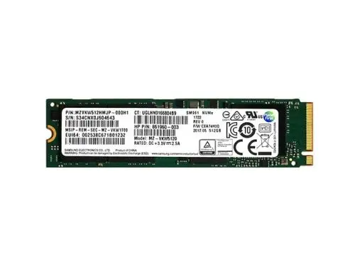 861960-003 HP 512GB Multi-Level Cell PCI Express NVMe 3.0 x4 M.2 2280 Solid State Drive