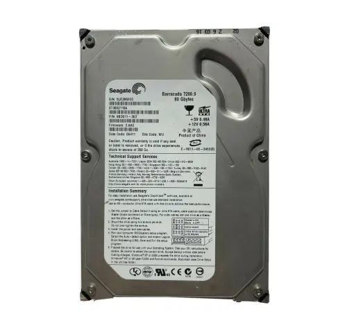 9BD011-303 Seagate Barracuda 7200.9 Series 80GB 7200RPM IDE Ultra ATA/100 (ATA-6) 2MB Cache 3.5-Inch Hard Drive