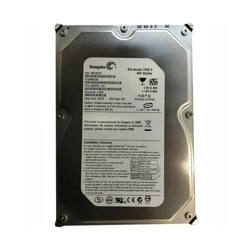 9BD035-521 Seagate Barracuda 7200.9 Series 400GB 7200RPM IDE Ultra ATA/100 (ATA-6) 8MB Cache (CE) 3.5-Inch Hard Drive