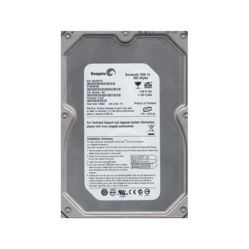 9BJ046-307 Seagate Barracuda 7200.10 Series 500GB 7200RPM IDE Ultra ATA/100 (ATA-6) 16MB Cache (CE) 3.5-Inch Hard Drive