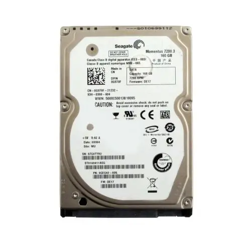 9GEG42-035 Seagate Momentus 7200.3 160GB 7200RPM SATA 3Gb/s 16MB Cache 2.5-inch Hard Drive