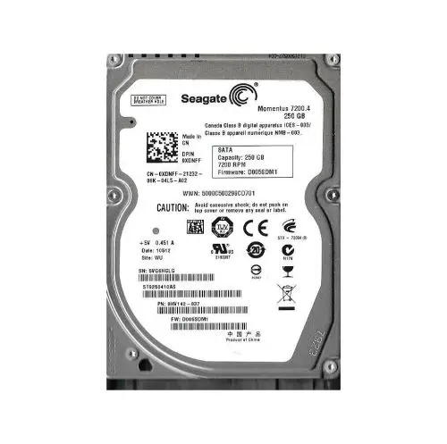 9HV142-037 Seagate Momentus 7200.4 Series 250GB 7200RPM SATA 3Gb/s 16MB Cache (CE) 2.5-Inch Hard Drive
