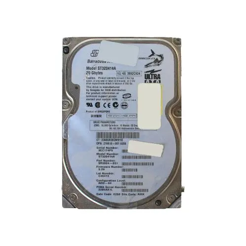 9R3004-031 Seagate Barracuda 20GB 7200RPM IDE Ultra ATA/100 (ATA-6) 2MB Cache 3.5-Inch Hard Drive