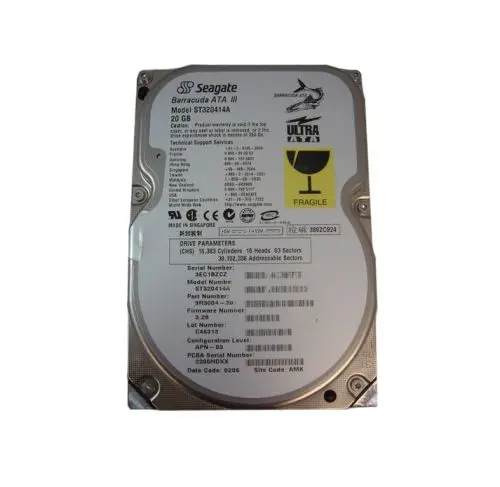 9R3004-301 Seagate Barracuda 20GB 7200RPM IDE Ultra ATA/100 (ATA-6) 2MB Cache 3.5-Inch Hard Drive
