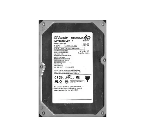 9T6006-003 Seagate Barracuda ATA IV 80GB 7200RPM IDE Ultra ATA/100 (ATA-6) 2MB Cache (CE) 3.5-Inch Hard Drive
