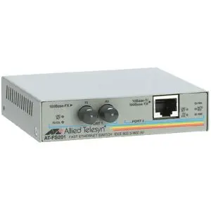 AT-FS201-20 Allied Telesis FS200 Series 2 x Ports 10/100Base-TX Rack-mountable Layer 2 Fast Ethernet Speed/Media Converters