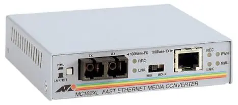 AT-MC102XL-10 Allied Telesis ATMC100 1 x Ports (100Base-TX to 100Base-FX/SC) Fast Ethernet 1310nm Multi-mode 2km Media Converters