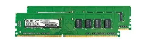 BD16GX22400MQ25 Black Diamond 32GB Kit (2x16GB) DDR4-2400MHz PC4-19200 Non-ECC Unbuffered UDIMM CL17 2Rx8 1.2V 288-Pin Memory Module