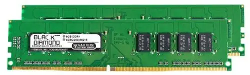 BD8GX22400MQ22 Black Diamond 16GB Kit (2x8GB) DDR4-2400MHz PC4-19200 Non-ECC Unbuffered UDIMM CL17 2Rx8 1.2V 288-Pin Memory Module