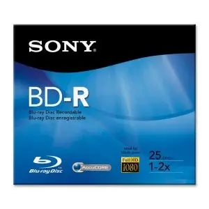 BNR25RH Sony 2x BD-R Media 25GB 120mm 1 Pack Jewel Case