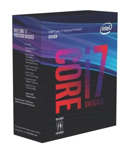 BX80684I78700K Intel 3.7 GHz Socket FCLGA1151 8 GT/s i7-8700K 12MB L3 Cache 6 Core Processor