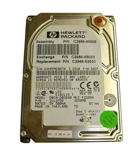 C2986-60011 HP 2.1GB 4200RPM IDE 2.5-inch Internal EIO Printer Hard Drive for LaserJet 8500 Series Printer
