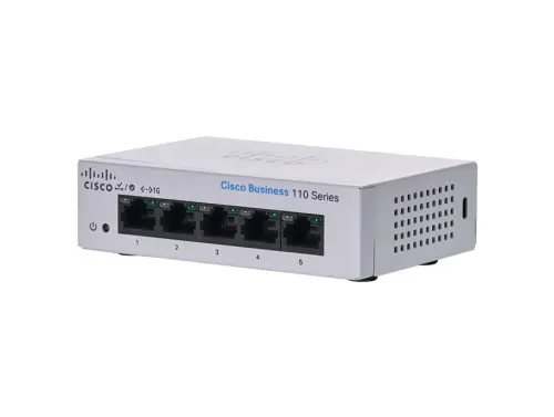 CBS110-5T-D Cisco Business 110 Series CBS110-5T 5 x Ports 10/100/1000Base-T Layer 2 Unmanaged Desktop Gigabit Ethernet Network Switch