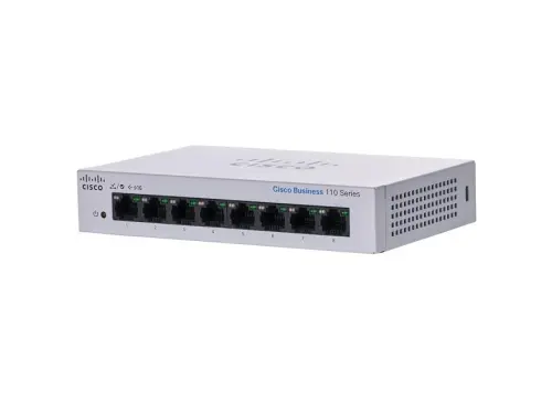 CBS110-8T-D Cisco Business 110 Series 8 x Ports 10/100/1000Base-T Layer 2 Unmanaged Desktop Gigabit Ethernet Network Switch