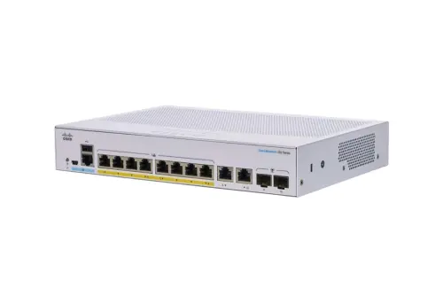 CBS250-8FP-E-2G Cisco Business 250 Series 8 x Ports PoE+ 1000Base-T + 2 x Ports Combo SFP 1U Rack-mountable Layer 3 Managed Smart Network Switch