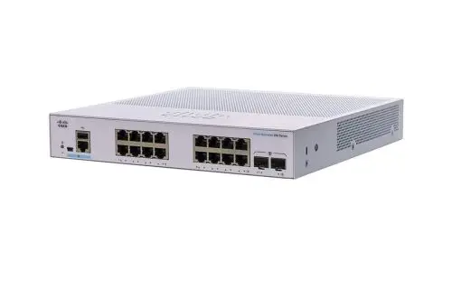 CBS350-16P-2G Cisco Business 350 Series 16 x Ports PoE+ 1000Base-T + 2 x Ports SFP Rack-mountable Layer 3 Managed Gigabit Ethernet Network Switch