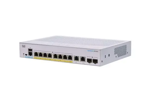 CBS350-8FP-E-2G Cisco Business 350 Series 8 x Ports PoE+ 1000Base-T + 2 x Ports Combo SFP 1U Rack-mountable Layer 3 Managed Gigabit Ethernet Network Switch
