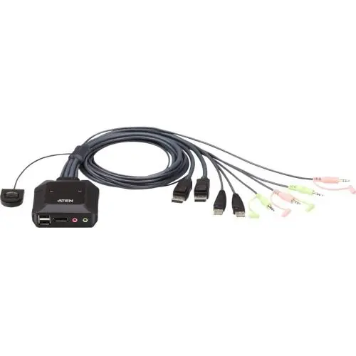 CS22DP Aten 2 x Ports USB + 1 x Port HDMI Female To 2 x Jacks HDMI Male + 2 x Male Jacks USB + 2 x Jacks Audio Male + 2 x Jacks Microphone Male KVM Switch Cable