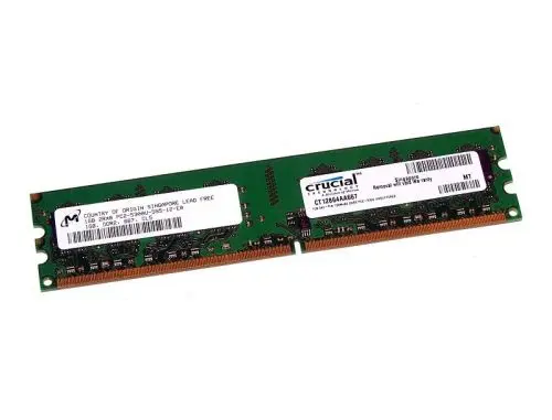 CT12864AA667.M8FJ3 Crucial 1GB DDR2-667MHz PC2-5300 Non-ECC Unbuffered UDIMM CL5 2Rx8 1.8V 240-Pin Memory Module 