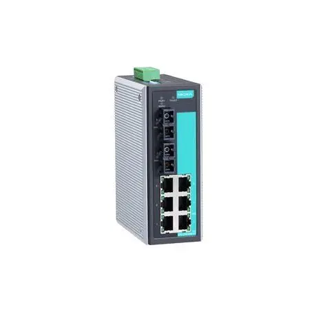 EDS-308-S-SC Moxa Industrial Unmanaged with 7 10/100BaseT(X) ports, 1 single mode 100BaseFX port, SC connector, -10 to 60°C Ethernet Switch