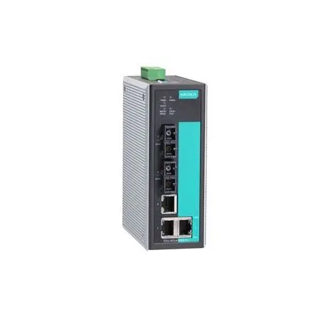 EDS-405A-SS-SC Moxa Entry-level managed with 3 10/100BaseT(X) ports, and 2 100BaseFX single-mode ports with SC connectors, -10 to 60°C operating temperature Ethernet switch