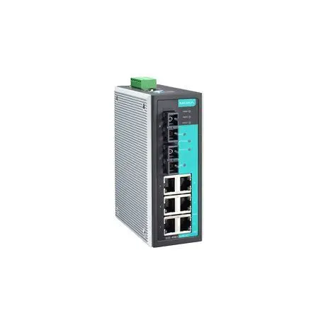 EDS-408A-SS-SC Moxa Entry-level managed with 6 10/100BaseT(X) ports, and 2 100BaseFX single-mode ports with SC connectors, -10 to 60°C operating temperature Ethernet switch