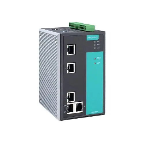 EDS-505A Moxa Managed with 5 10/100BaseT(X) ports, -10 to 60°C operating temperature Ethernet switch