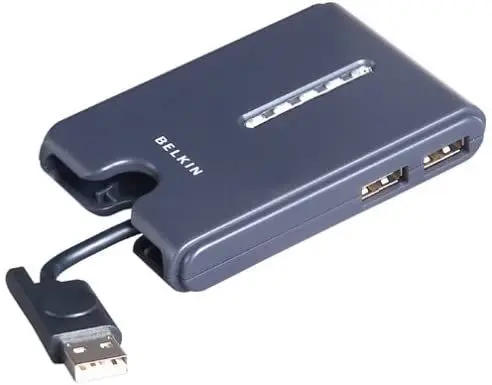 F5U217 Belkin 4 x Port USB 2.0 Hi-Speed + 3 x 4-Pin Type A USB 2.0 + 1 x 4-Pin Type A USB 2.0 Pocket Hub