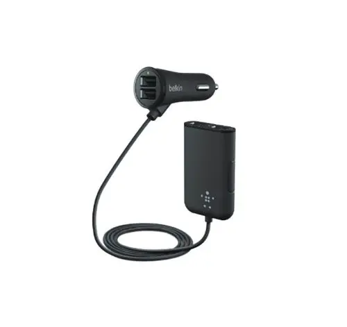 F8M935BT06-BLK Belkin Road Rockstar 36-Watts 4-Ports Passenger Car Charger