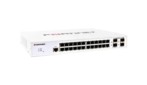 FS-124E Fortinet FortiSwitch 100 Series 12 x RJ-45 Ports PoE+ 1000Base-T + 12 x RJ-45 Ports 1000Base-T + 4 x SFP Ports 1U Rack-mountable Layer 2 Managed Gigabit Ethernet Network Switch