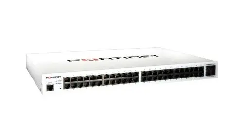 FS-148E Fortinet FortiSwitch 100 Series 48 x Ports 1000Base-T + 4 x Ports Gigabit SFP 1U Rack-mountable Layer 2 Managed Gigabit Ethernet Network Switch