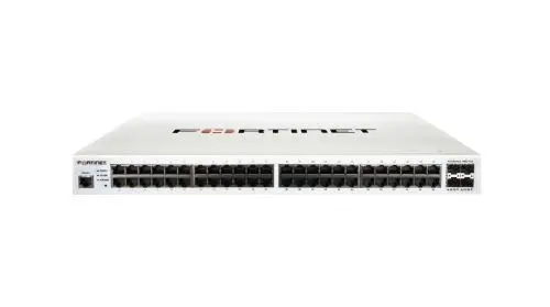 FS-148E-POE Fortinet FortiSwitch 100 Series 24 x Ports 1000Base-T PoE + 4 x Ports Gigabit SFP + 24 x Ports 1000Base-T 1U Rack-mountable Layer 2 Managed Gigabit Ethernet Network Switch