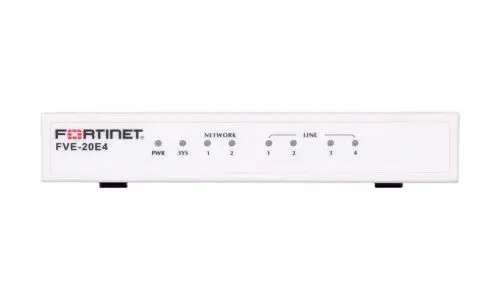 FVE-20E4-BDL-311-12 Fortinet FortiVoice 20E4 100Base-TX GE 2 x RJ-45 2 x FXS 4 x FXO Desktop VoIP Gateway