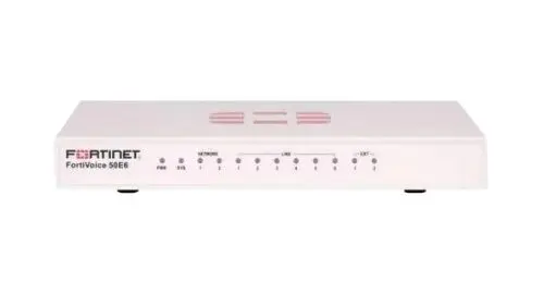 FVE-50E6-BDL-247-12 Fortinet FortiVoice-50E6 2x 10/100/1000 ports, 1x 8 GB storage, 50 endpoints, 8 VoIP trunks Phone System