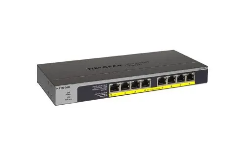 GS108LP Netgear Prosafe 8 x Ports PoE+ 10/100/1000Base-T Rack-mountable Unmanaged Gigabit Ethernet Network Switch