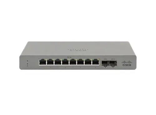 GS110-8-HW Cisco Meraki 8 x Ports 10/100/1000Base-T + 2 x SFP (mini-GBIC) Managed Gigabit Ethernet Switch