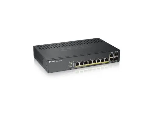 GS1920-8HPV2 ZyXEL 8 x Ports PoE+ 10/100/1000Base-T + 2 x combo Gigabit SFP Ports Layer 2 Managed 1U Rack-mountable Smart Network Switch