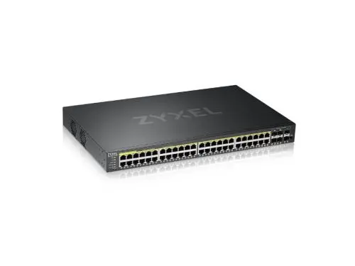 GS2220-50HP ZyXEL 48 x Ports PoE+ 10/100/1000Base-T + 2 x Combo SFP Ports 10Base-X + 2 x SFP Ports Layer 2 Managed 1U Rack-mountable Gigabit Ethernet Network Switch