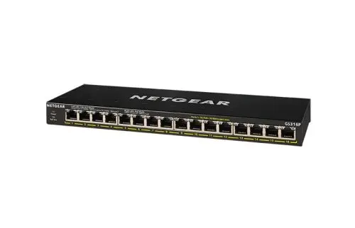 GS316P Netgear 300 Series 15 x RJ-45 Ports PoE+ 1000Base-T + 1 x SFP Port Layer 3 Managed Gigabit Ethernet Plus Network Switch