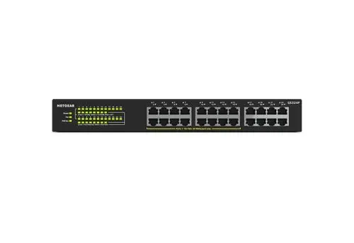 GS324P Netgear Prosafe S350 Series 16 x RJ-45 Ports PoE+ 10/100/1000Base-T + 8 x RJ-45 Ports Layer 2 Unmanaged Gigabit Ethernet Network Switch